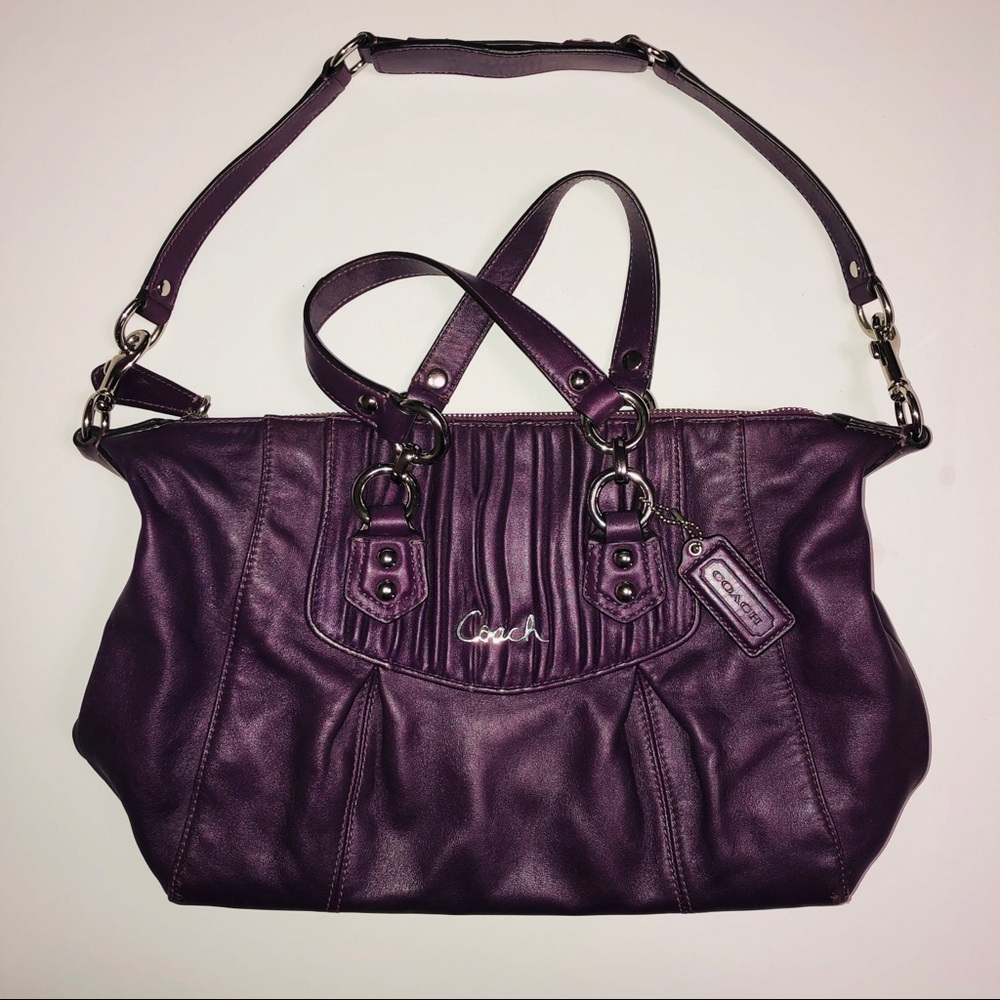 Authentic Coach Plum Satchel